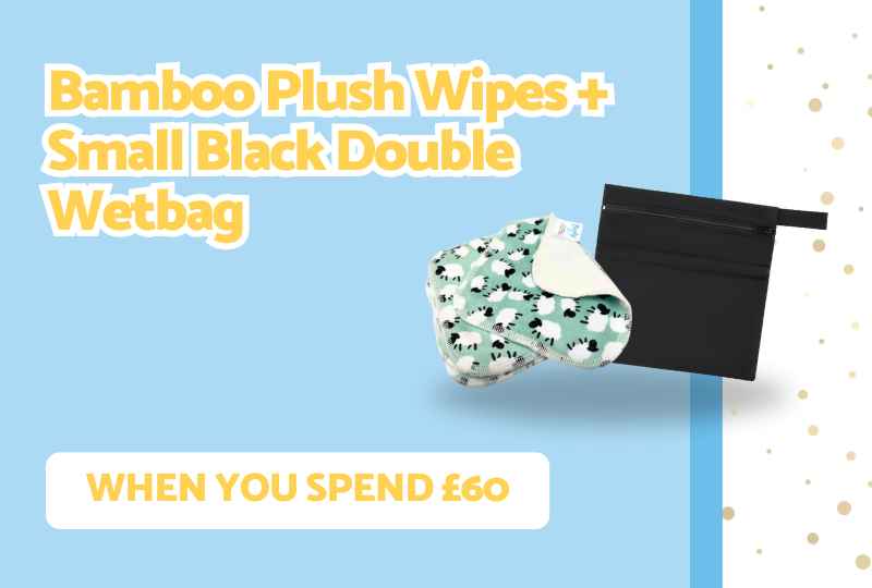 Spend 60 and get 10 plush wipes and bag free