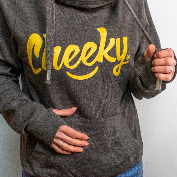 Cheeky Hoodies, Grey Cowl Neck Hoody