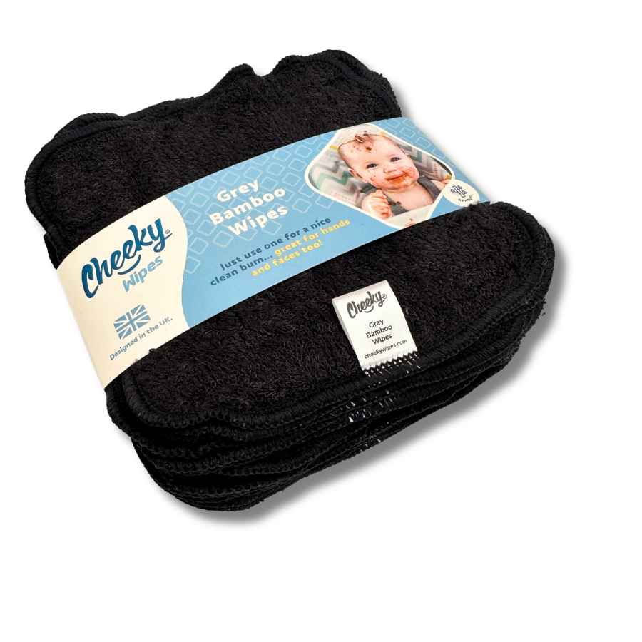 Reusable Bamboo Wipes - Charcoal Grey - Faces or Bums